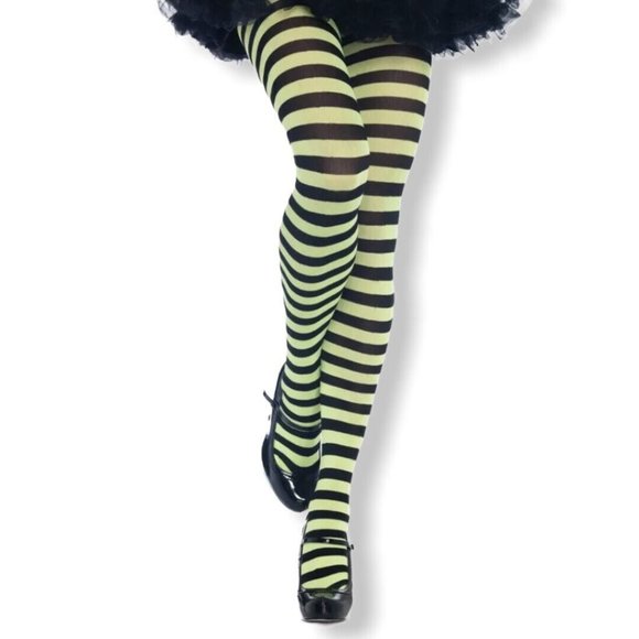 Costume Striped Tights Cosplay Adult Opaque Stockings Fantasy Stage Theatre - Picture 6 of 8